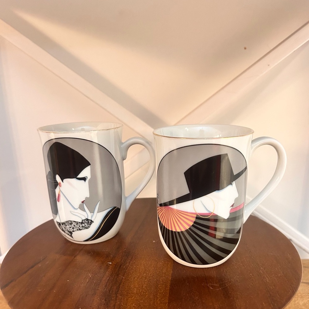 Roberto Tortoli Vintage 1980’s Mug set of 2